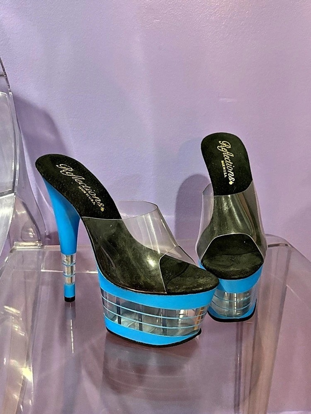 Reflections Blue Platform Heels